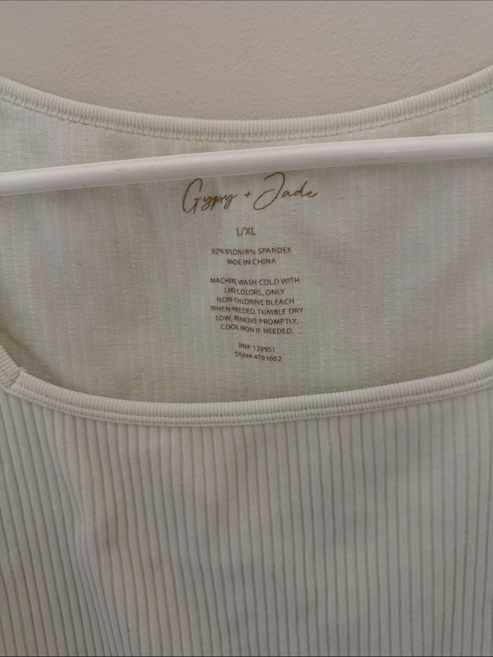 Square-Neck Ribbed Tank Top in Off-White - Picture 3 of 3